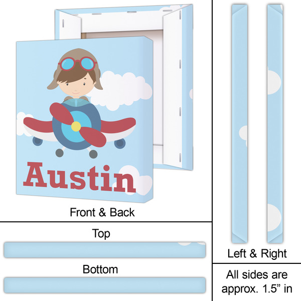 Airplane & Pilot 20x24 - Canvas Print - Approval