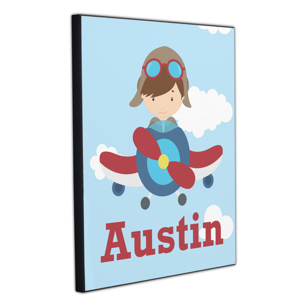 Airplane & Pilot 20x24 Wood Print - Angle View