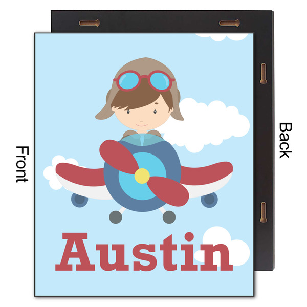 Airplane & Pilot 20x24 Wood Print - Front & Back View