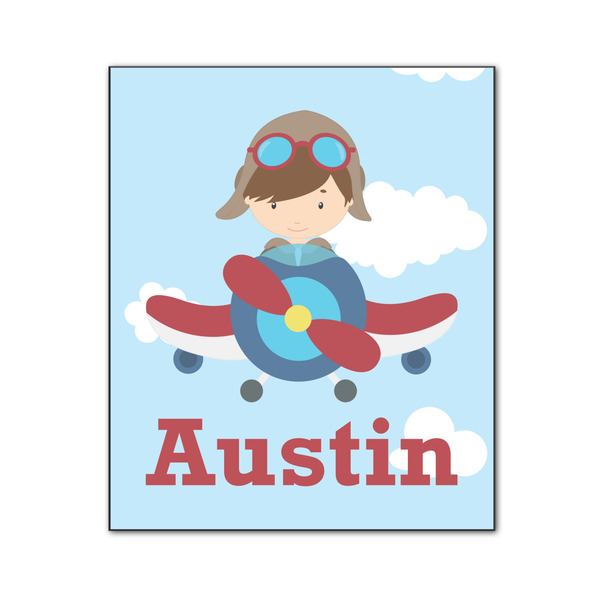 Airplane & Pilot 20x24 Wood Print - Front View