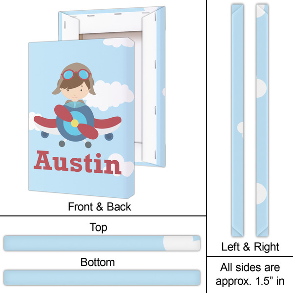 Airplane & Pilot 20x30 - Canvas Print - Approval