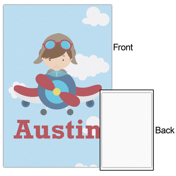 Airplane & Pilot 20x30 - Matte Poster - Front & Back