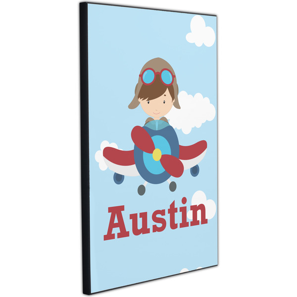 Airplane & Pilot 20x30 Wood Print - Angle View