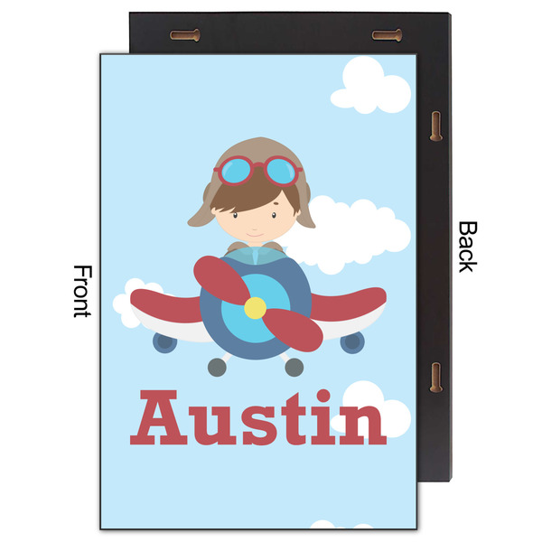 Airplane & Pilot 20x30 Wood Print - Front & Back View