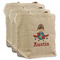 Airplane & Pilot 3 Reusable Cotton Grocery Bags - Front View