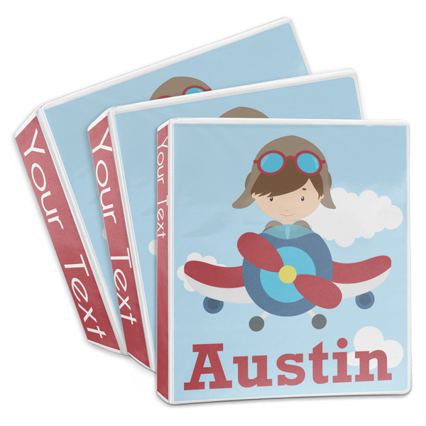 Custom Airplane & Pilot 3-Ring Binder (Personalized)