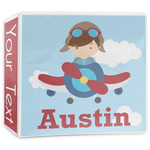 Airplane & Pilot 3-Ring Binder - 3 inch (Personalized)