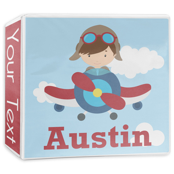 Custom Airplane & Pilot 3-Ring Binder - 3 inch (Personalized)