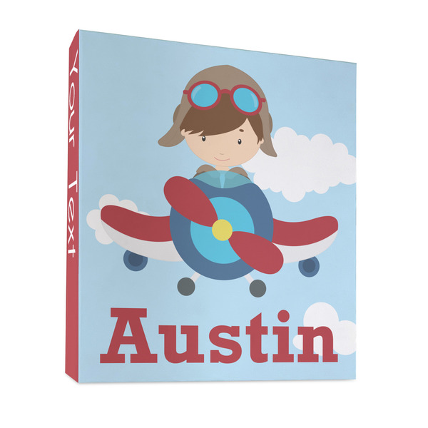 Airplane & Pilot 3 Ring Binders - Full Wrap - 1" - FRONT