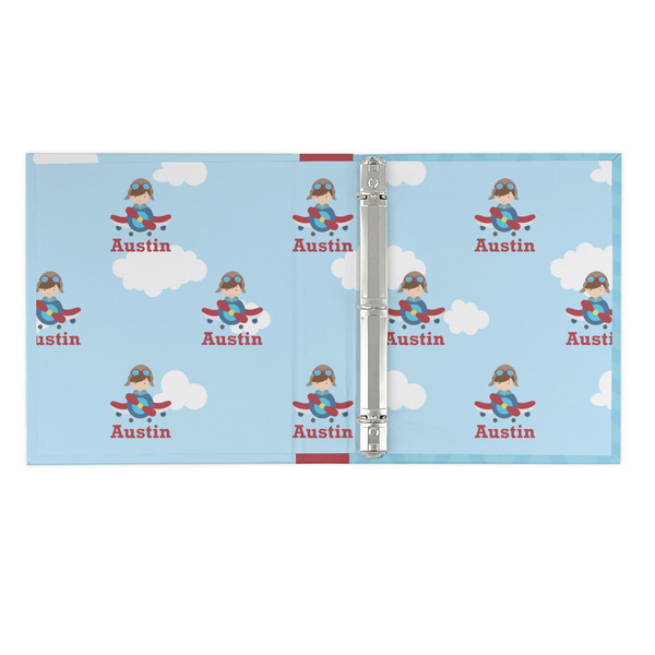 Airplane & Pilot 3 Ring Binders - Full Wrap - 1" - OPEN INSIDE