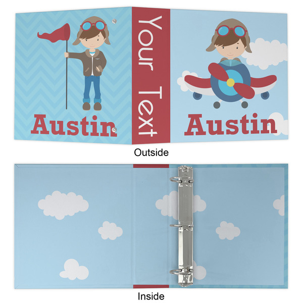 Airplane & Pilot 3 Ring Binders - Full Wrap - 2" - APPROVAL