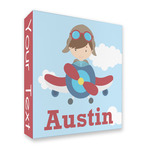 Airplane & Pilot 3 Ring Binder - Full Wrap - 2" (Personalized)