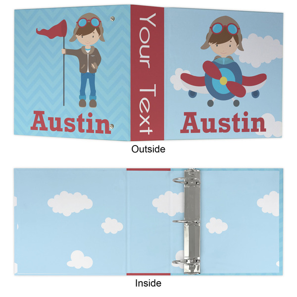 Airplane & Pilot 3 Ring Binders - Full Wrap - 3" - APPROVAL