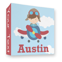 Airplane & Pilot 3 Ring Binder - Full Wrap - 3" (Personalized)