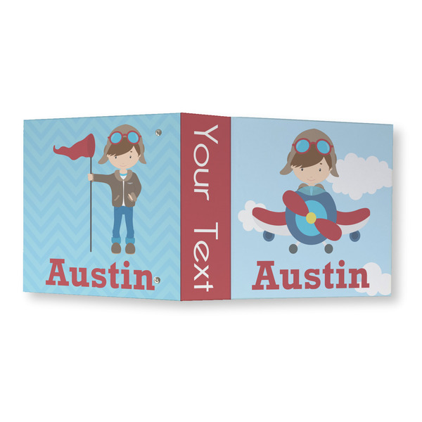 Airplane & Pilot 3 Ring Binders - Full Wrap - 3" - OPEN OUTSIDE