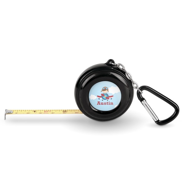 Custom Airplane & Pilot Pocket Tape Measure - 6 Ft w/ Carabiner Clip (Personalized)