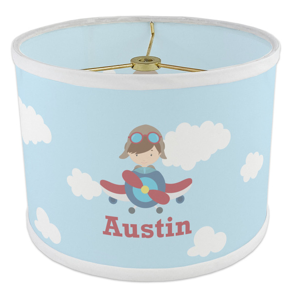 Airplane & Pilot 8" Drum Lampshade - ANGLE Poly-Film