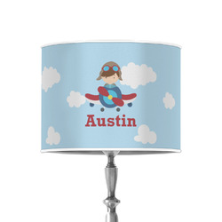 Airplane & Pilot 8" Drum Lamp Shade - Poly-film (Personalized)