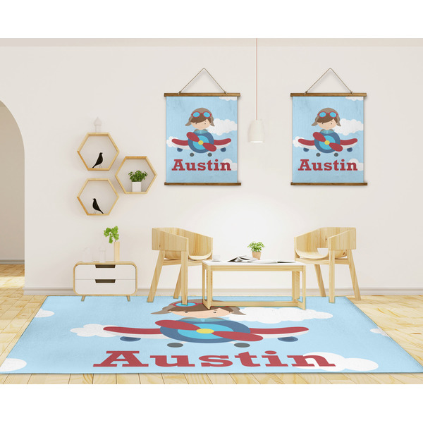 Airplane & Pilot 8'x10' Indoor Area Rugs - IN CONTEXT