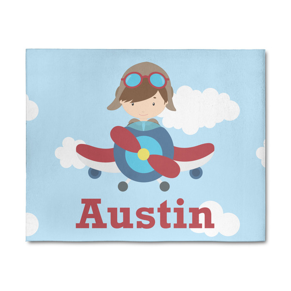 Custom Airplane & Pilot 8' x 10' Patio Rug (Personalized)