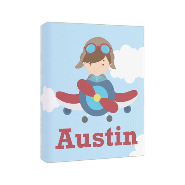 Airplane & Pilot 8x10 - Canvas Print - Angled View
