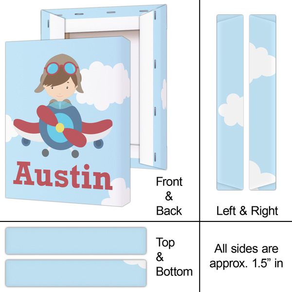 Airplane & Pilot 8x10 - Canvas Print - Approval