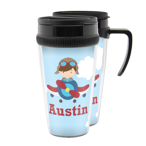Custom Airplane & Pilot Acrylic Travel Mug (Personalized)