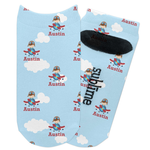 Custom Airplane & Pilot Adult Ankle Socks (Personalized)