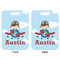 Airplane & Pilot Aluminum Luggage Tag (Front + Back)
