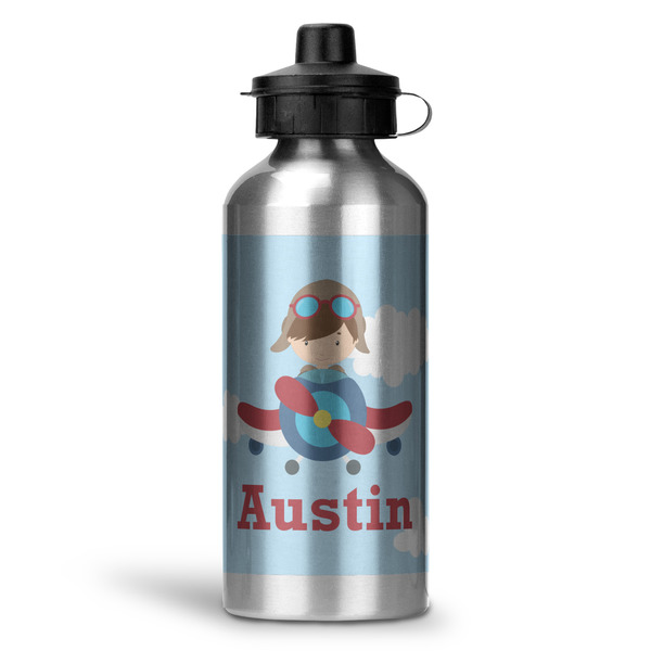 Custom Airplane & Pilot Water Bottles - 20 oz - Aluminum (Personalized)