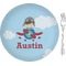 Airplane & Pilot Glass Appetizer / Dessert Plate 8" (Personalized)