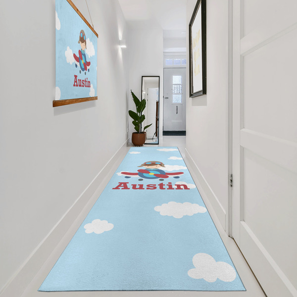 Airplane & Pilot Area Rug Sizes - In Context (vertical)