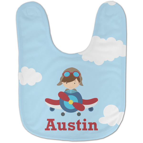 Airplane & Pilot Baby Bib - AFT flat