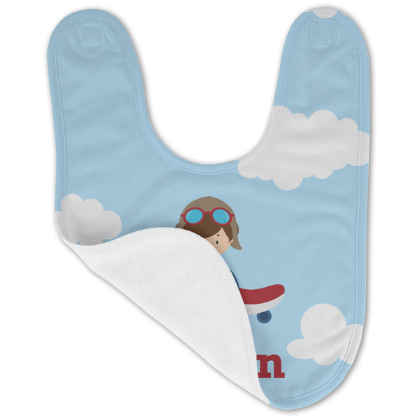 Airplane & Pilot Baby Bib - AFT folded