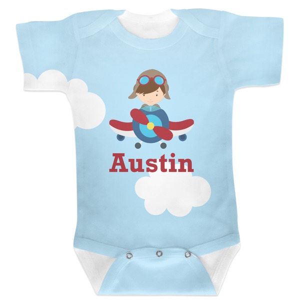 Custom Airplane & Pilot Baby Bodysuit 0-3 (Personalized)