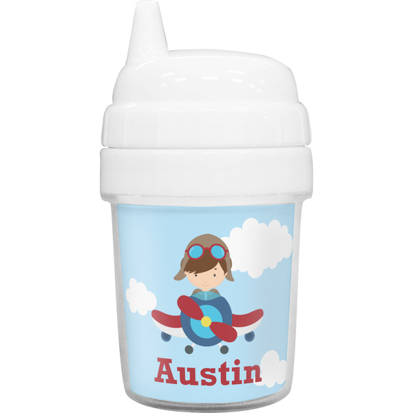 Custom Airplane & Pilot Baby Sippy Cup (Personalized)