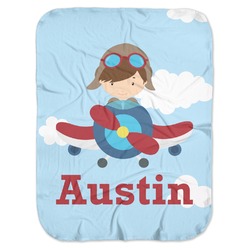 Airplane & Pilot Baby Swaddling Blanket (Personalized)