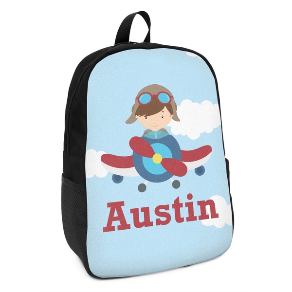 Custom Airplane & Pilot Kids Backpack (Personalized)