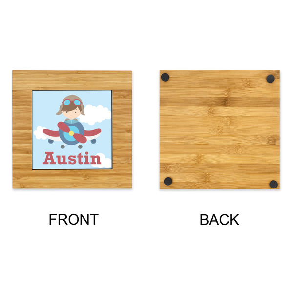 Airplane & Pilot Bamboo Trivet with 6" Tile - APPROVAL