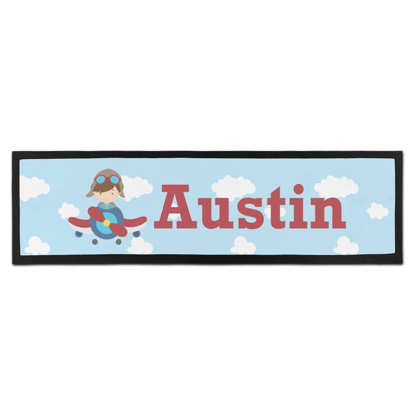 Custom Airplane & Pilot Bar Mat - Large (Personalized)