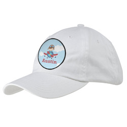 Airplane & Pilot Baseball Cap - White (Personalized)