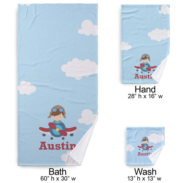 Airplane & Pilot Bath Towel Sets - 3-piece - Approval