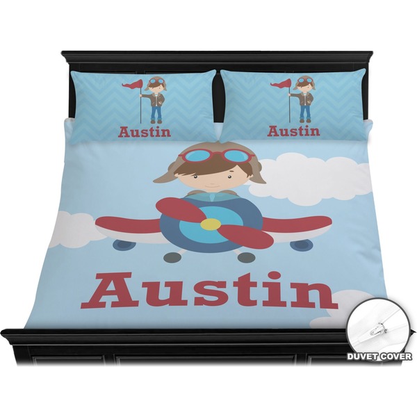 Airplane & Pilot Bedding Set (King) - Duvet