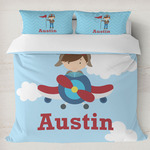 Airplane & Pilot Duvet Cover Set - King (Personalized)