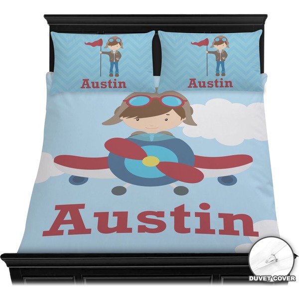 Airplane & Pilot Bedding Set (Queen) - Duvet
