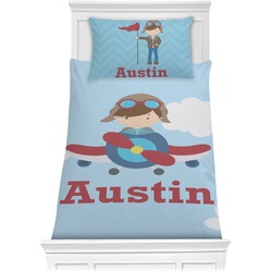 Airplane & Pilot Comforter Set - Twin XL (Personalized)