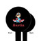 Airplane & Pilot Black Plastic 6" Food Pick - Round - Single Sided - Front & Back