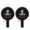 Airplane & Pilot Black Plastic 7" Stir Stick - Double Sided - Round - Front & Back