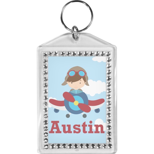 Custom Airplane & Pilot Bling Keychain (Personalized)