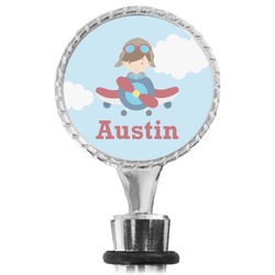 Airplane & Pilot Wine Bottle Stopper (Personalized)